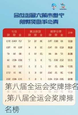 第八届全运会奖牌排名,第八届全运会奖牌排名榜