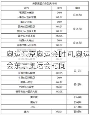 奥运东京奥运会时间,奥运会东京奥运会时间