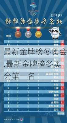 最新金牌榜冬奥会,最新金牌榜冬奥会第一名