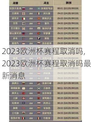2023欧洲杯赛程取消吗,2023欧洲杯赛程取消吗最新消息