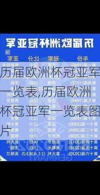 历届欧洲杯冠亚军一览表,历届欧洲杯冠亚军一览表图片