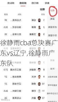 徐静雨cba总决赛广东vs辽宁,徐静雨广东队