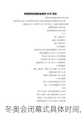冬奥会闭幕式具体时间,