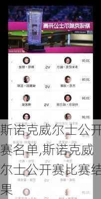 斯诺克威尔士公开赛名单,斯诺克威尔士公开赛比赛结果