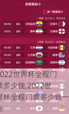 2022世界杯全程门票多少钱,2022世界杯全程门票多少钱一张