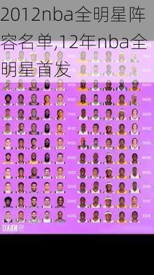 2012nba全明星阵容名单,12年nba全明星首发