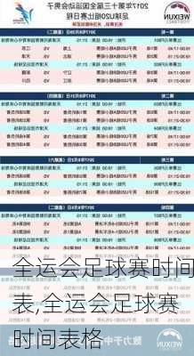 全运会足球赛时间表,全运会足球赛时间表格