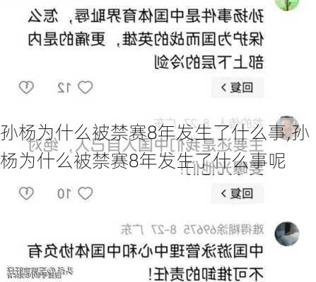 孙杨为什么被禁赛8年发生了什么事,孙杨为什么被禁赛8年发生了什么事呢