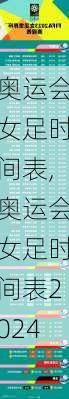 奥运会女足时间表,奥运会女足时间表2024