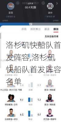 洛杉矶快船队首发阵容,洛杉矶快船队首发阵容名单