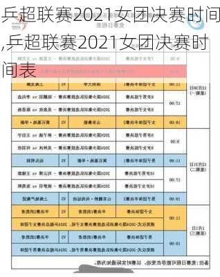 乒超联赛2021女团决赛时间,乒超联赛2021女团决赛时间表