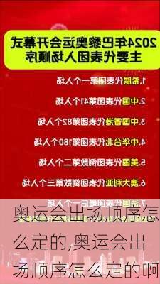 奥运会出场顺序怎么定的,奥运会出场顺序怎么定的啊