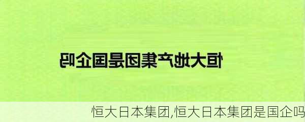 恒大日本集团,恒大日本集团是国企吗