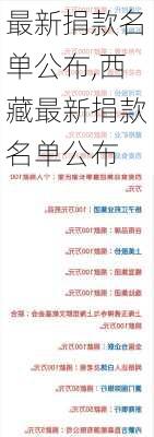 最新捐款名单公布,西藏最新捐款名单公布