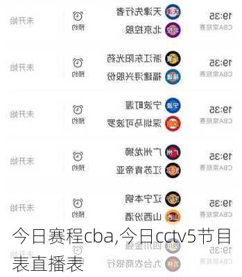 今日赛程cba,今日cctv5节目表直播表