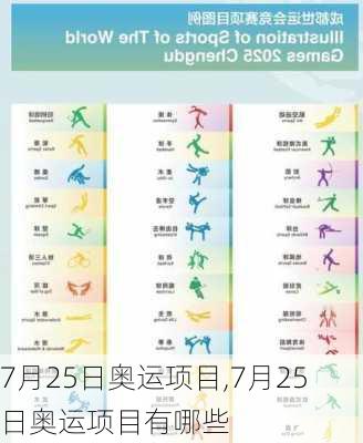 7月25日奥运项目,7月25日奥运项目有哪些