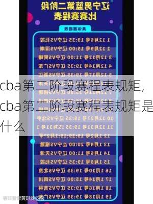 cba第二阶段赛程表规矩,cba第二阶段赛程表规矩是什么