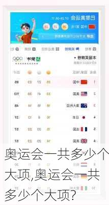 奥运会一共多少个大项,奥运会一共多少个大项?