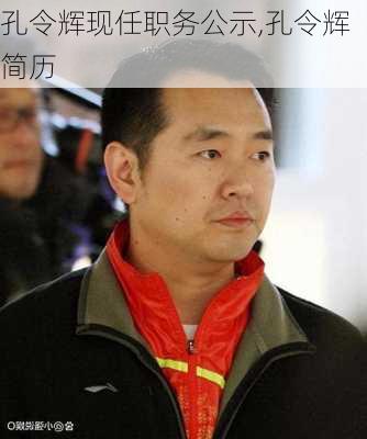孔令辉现任职务公示,孔令辉简历
