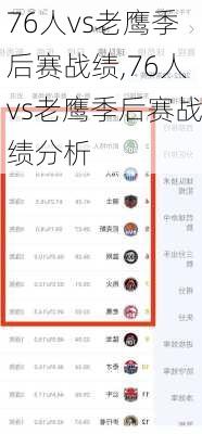 76人vs老鹰季后赛战绩,76人vs老鹰季后赛战绩分析