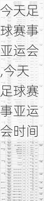 今天足球赛事亚运会,今天足球赛事亚运会时间