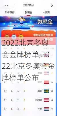 2022北京冬奥会金牌榜单,2022北京冬奥会金牌榜单公布