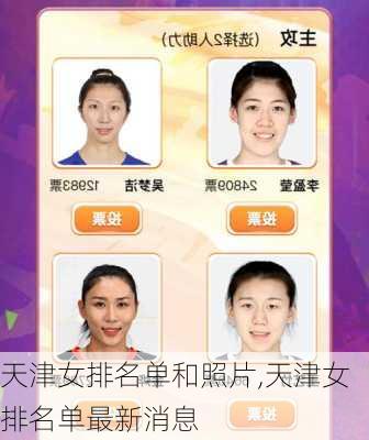 天津女排名单和照片,天津女排名单最新消息