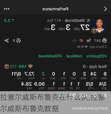 拉塞尔威斯布鲁克在什么队,拉塞尔威斯布鲁克数据