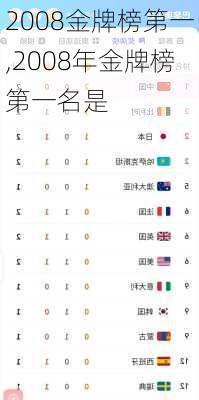 2008金牌榜第一,2008年金牌榜第一名是