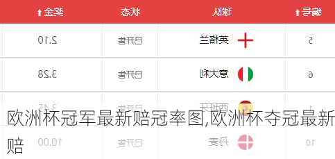 欧洲杯冠军最新赔冠率图,欧洲杯夺冠最新赔