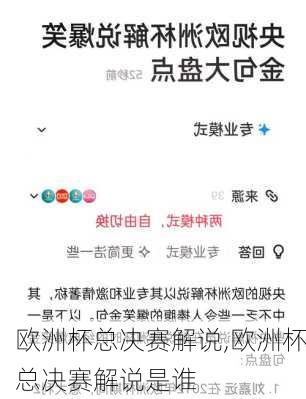 欧洲杯总决赛解说,欧洲杯总决赛解说是谁