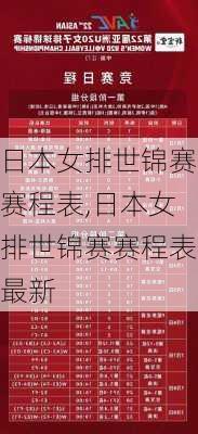 日本女排世锦赛赛程表,日本女排世锦赛赛程表最新