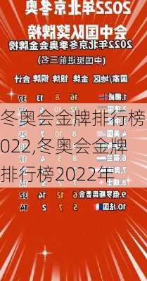 冬奥会金牌排行榜2022,冬奥会金牌排行榜2022年