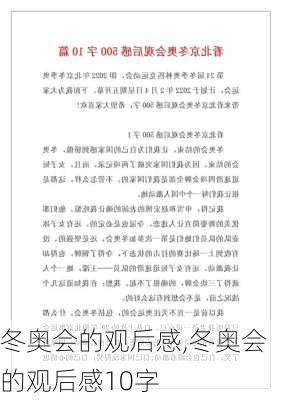 冬奥会的观后感,冬奥会的观后感10字