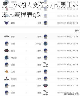 勇士vs湖人赛程表g5,勇士vs湖人赛程表g5