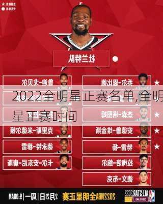 2022全明星正赛名单,全明星正赛时间