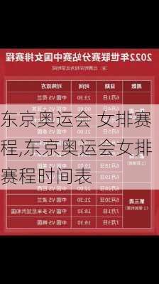 东京奥运会 女排赛程,东京奥运会女排赛程时间表