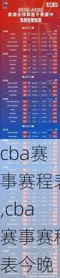 cba赛事赛程表,cba赛事赛程表今晚