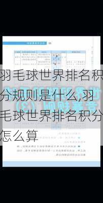 羽毛球世界排名积分规则是什么,羽毛球世界排名积分怎么算