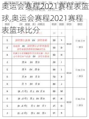 奥运会赛程2021赛程表篮球,奥运会赛程2021赛程表篮球比分
