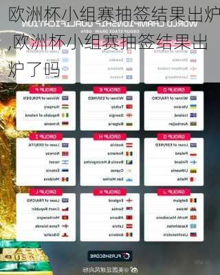 欧洲杯小组赛抽签结果出炉,欧洲杯小组赛抽签结果出炉了吗