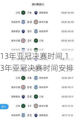 13年亚冠决赛时间,13年亚冠决赛时间安排