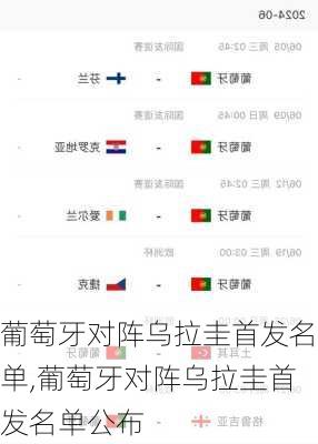 葡萄牙对阵乌拉圭首发名单,葡萄牙对阵乌拉圭首发名单公布