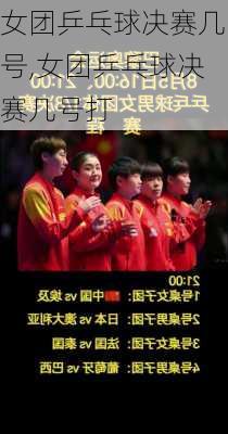 女团乒乓球决赛几号,女团乒乓球决赛几号打