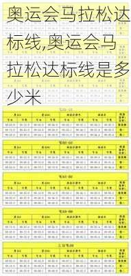 奥运会马拉松达标线,奥运会马拉松达标线是多少米