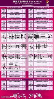 女排世联赛第三阶段时间表,女排世联赛第三阶段时间表最新