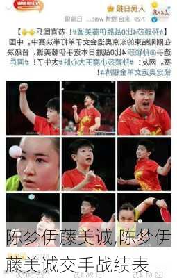 陈梦伊藤美诚,陈梦伊藤美诚交手战绩表