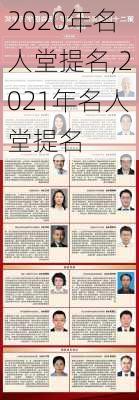 2020年名人堂提名,2021年名人堂提名