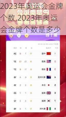 2023年奥运会金牌个数,2023年奥运会金牌个数是多少
