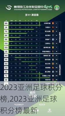 2023亚洲足球积分榜,2023亚洲足球积分榜最新